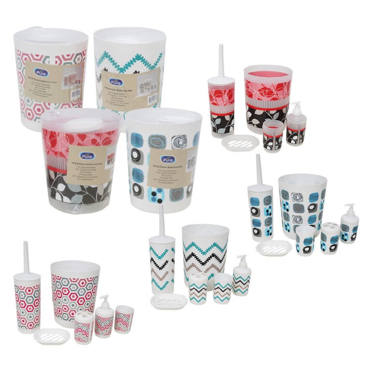 PATTERNED BATH SET-6 PIECE