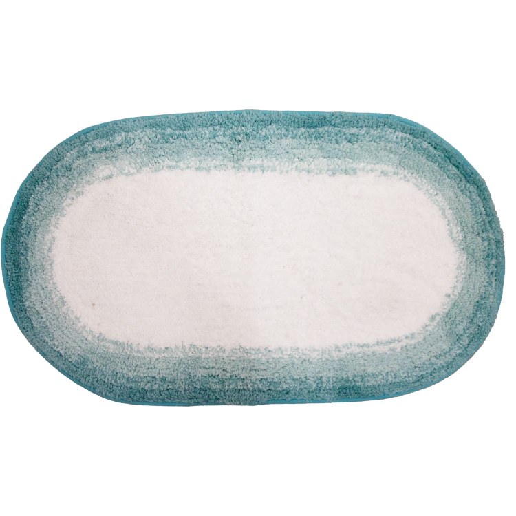 OVAL BATHMAT-AQUA-LARGE