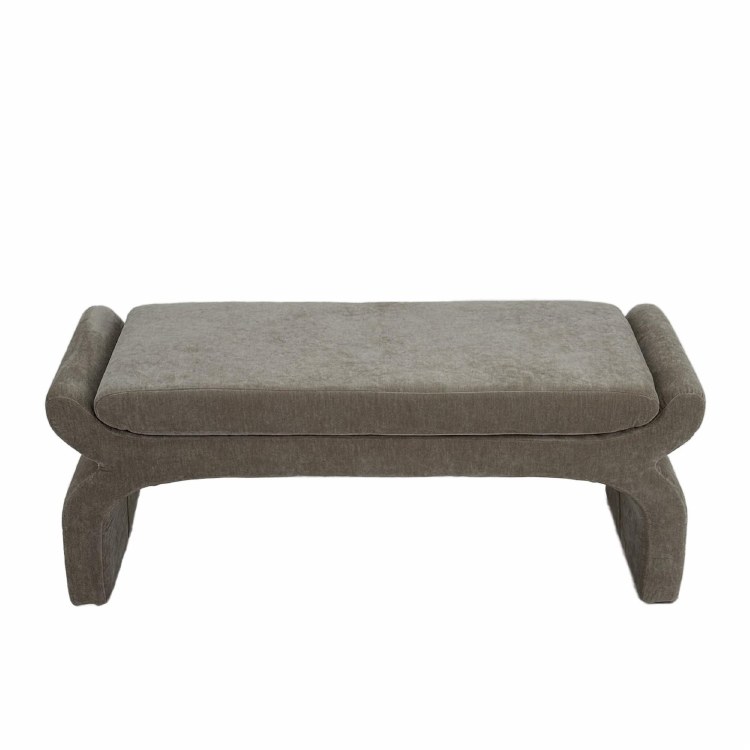 UPHOLSTERED BENCH- DK GRY