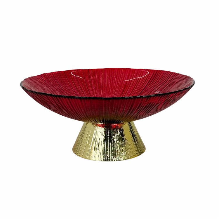 RED FOOTED BOWL- GLASS