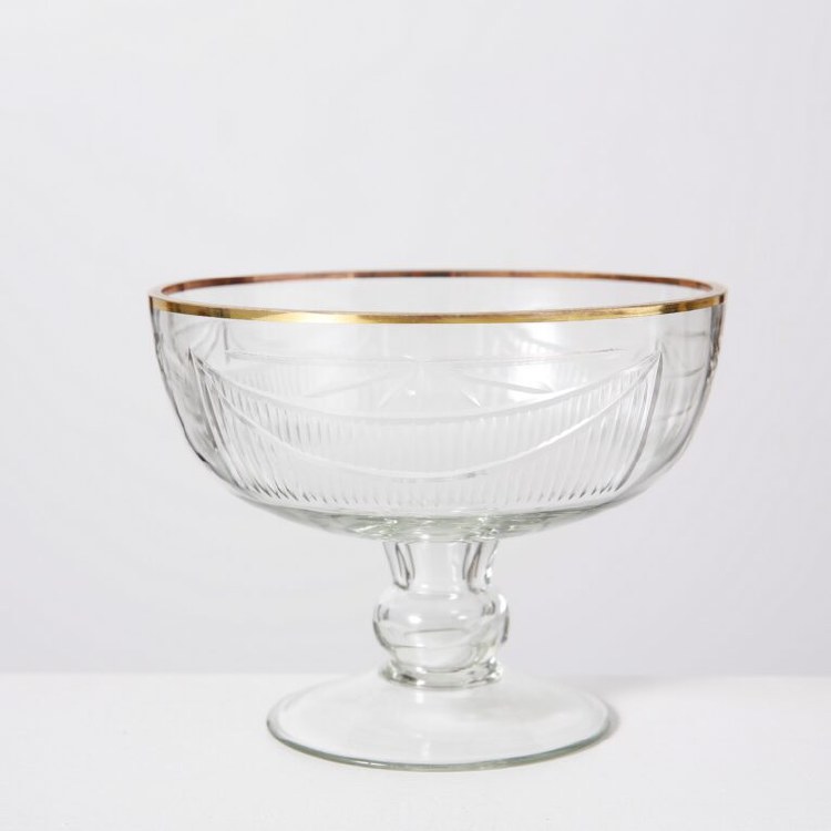 ZYNTHIA GOLD RIM BOWL-LARGE