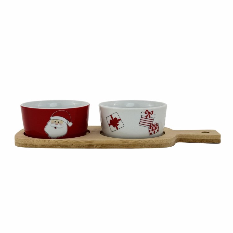 SANTA/GIFT BOWLS W/BB TRAY