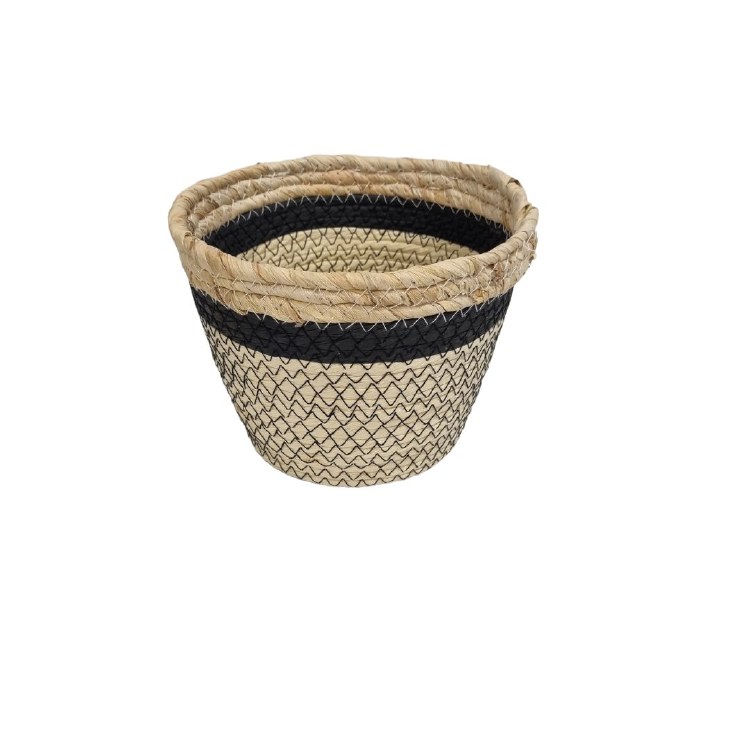 NATURAL AND BLACK BASKET- SMALL