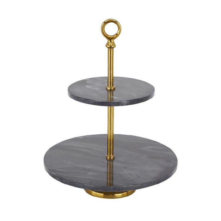 CAKE STAND 2 TIER-MARBLE