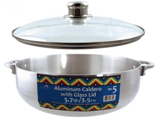 CALDERO STAINLESS STEEL POT W/GLASS LID-MEDIUM