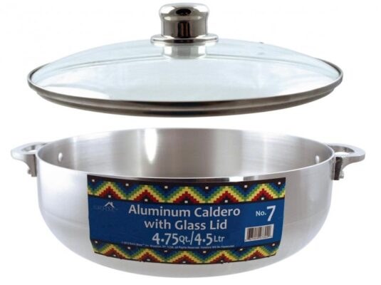 CALDERO STAINLESS STEEL POT W/GLASS LID-SMALL