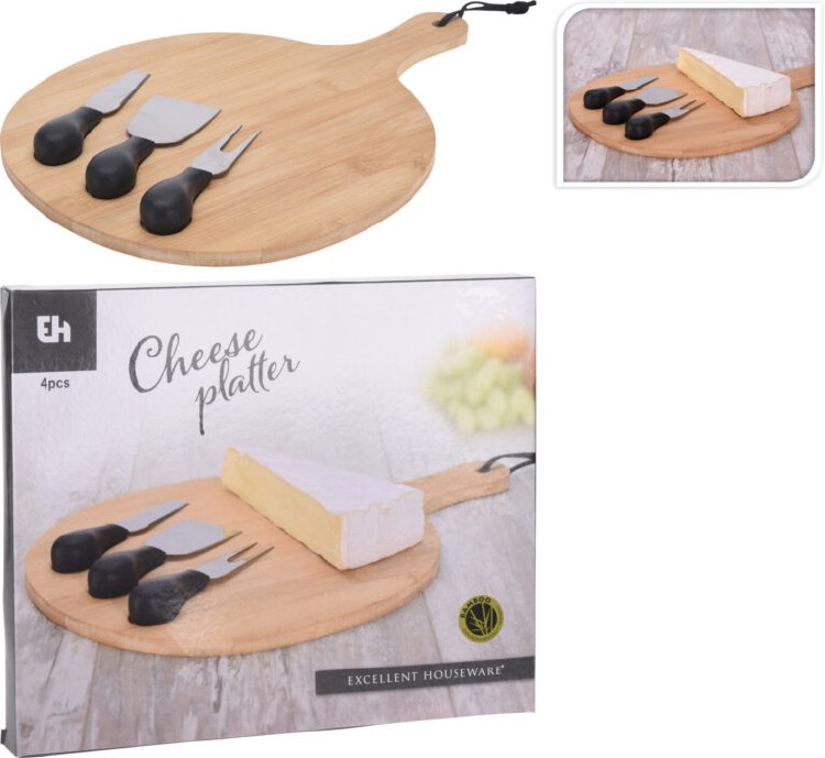 BAMBOO CHEESE SET-4 PIECE