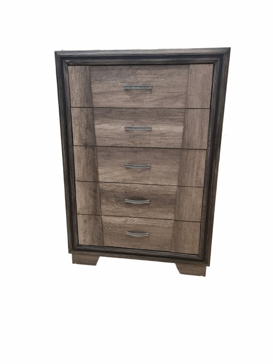 JANINE 5 DRAWER CHEST-GREY