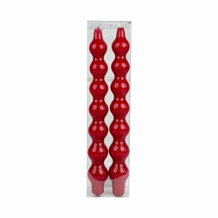 DINNER CANDLE S/2- RED