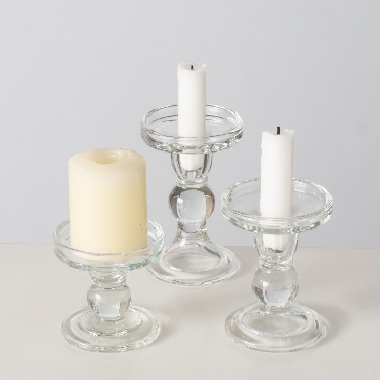 MATAR GLASS CANDLE HOLDER-LARGE