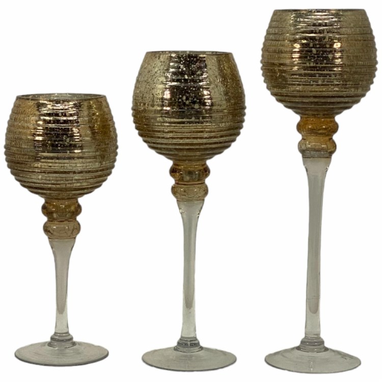 MERC/GLD CANDLE HOLDER-SM