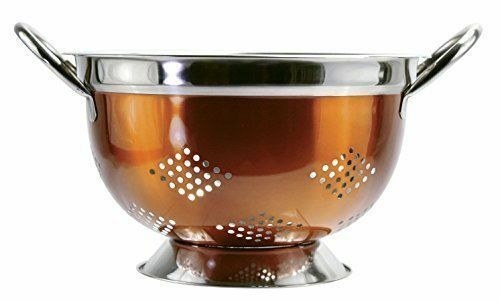 COLANDER-COPPER & STAINLESS STEEL-LARGE