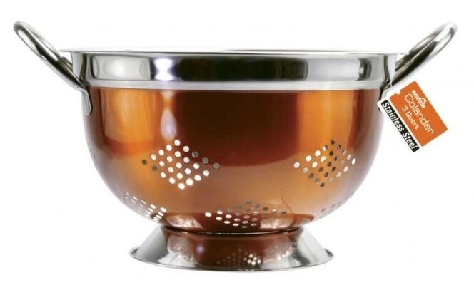 COLANDER-COPPER & STAINLESS STEEL-MEDIUM