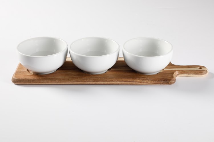 CONDIMENT BOWL ON BOARD 4 PIECE SET