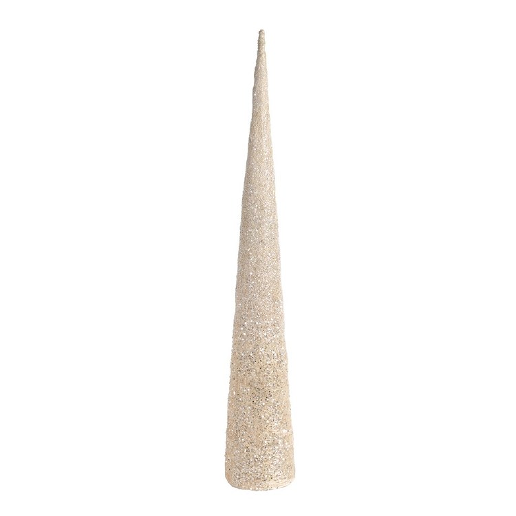 WHITE GLITTER CONE TREE-LARGE