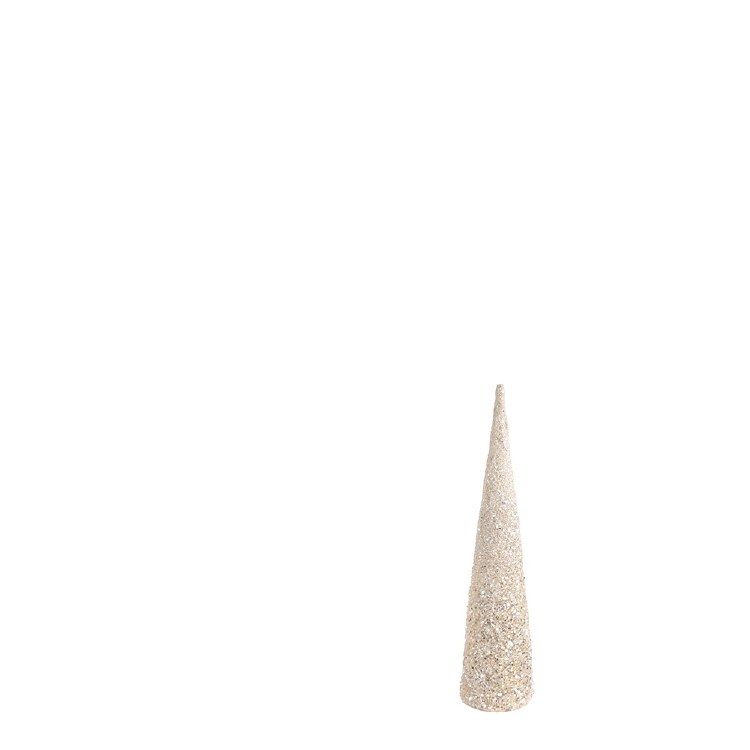 WHITE GLITTER CONE TREE-SMALL