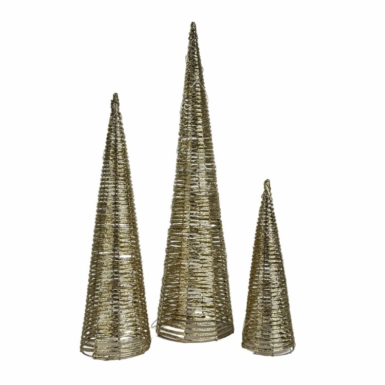 LED GOLD CONE TREE-MD