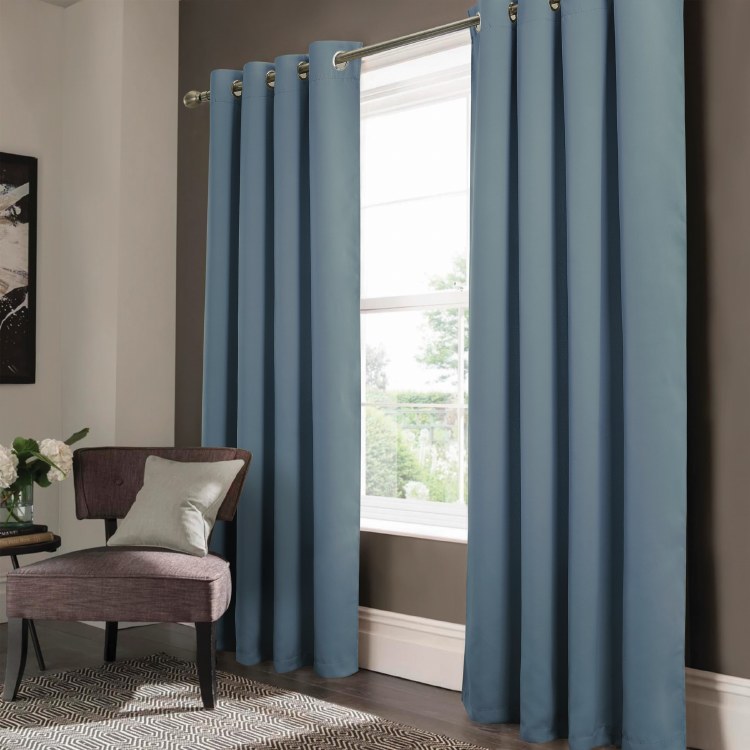 ANCHORAGE BLACKOUT CURTAIN-BLUE- 90"