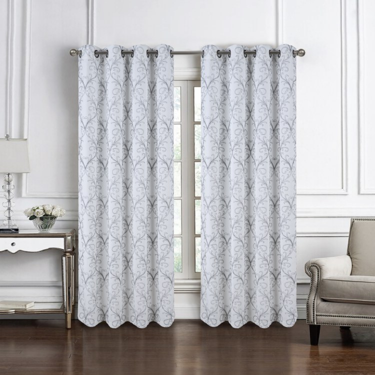 KIMBER WHITE BLACKOUT CURTAIN-90"