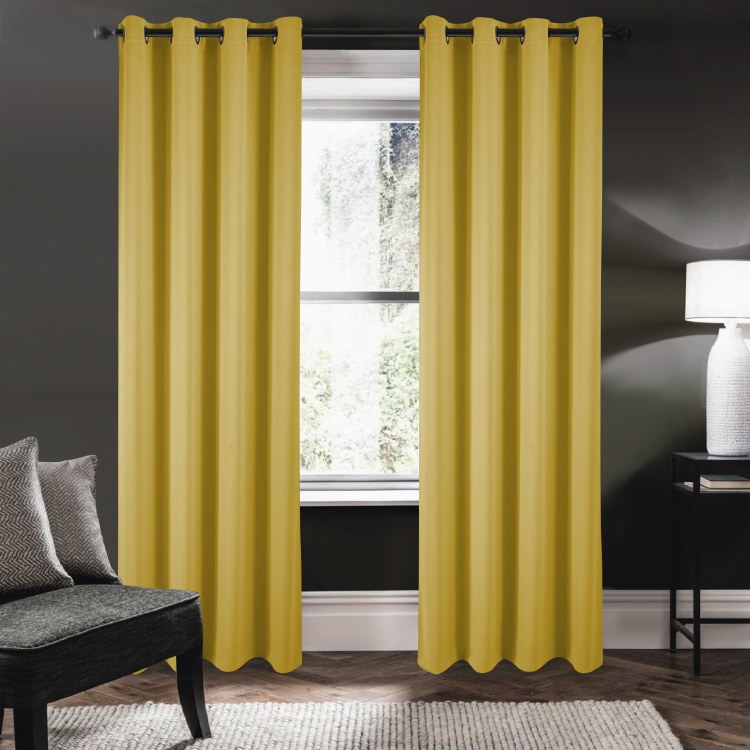 RILEY BLACKOUT CURTAIN- YELLOW