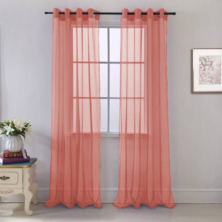 CARA CURTAIN-CORAL