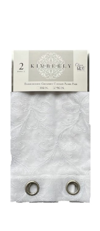 KIMBERLEY PAIR OF WHITE CURTAINS