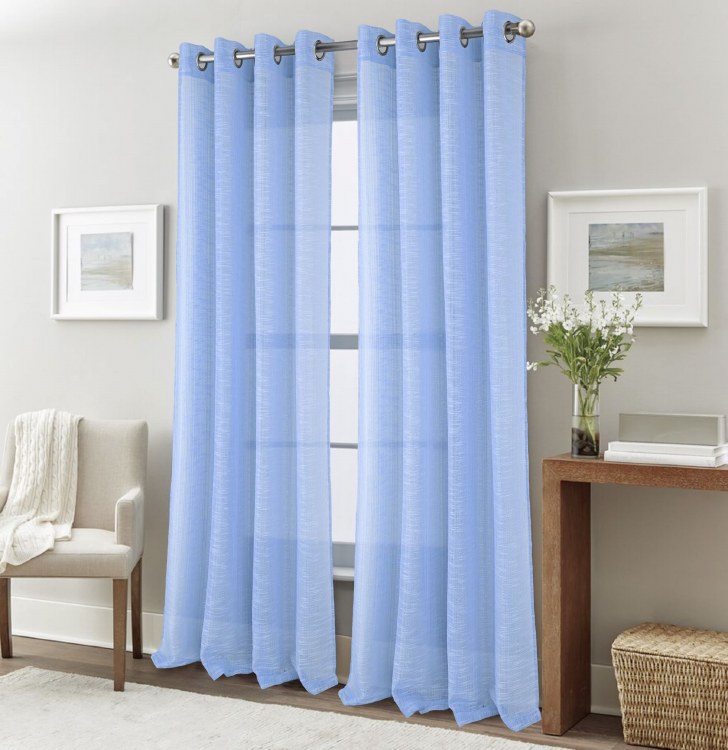 DEXTER LINEN BLUE CURTAIN - 90"