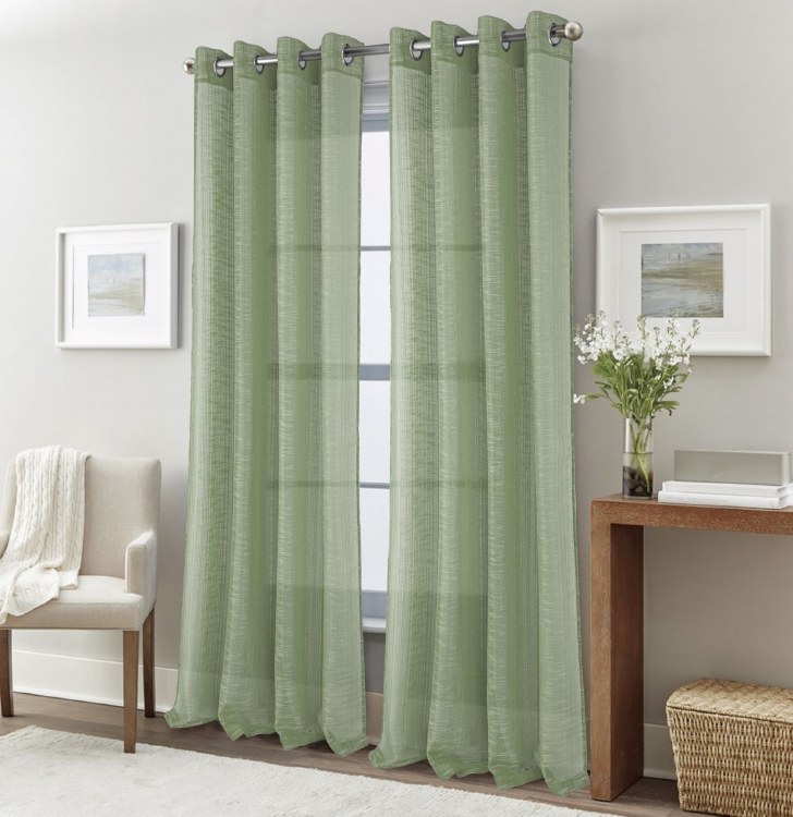 DEXTER LINEN SAGE CURTAIN - 90"