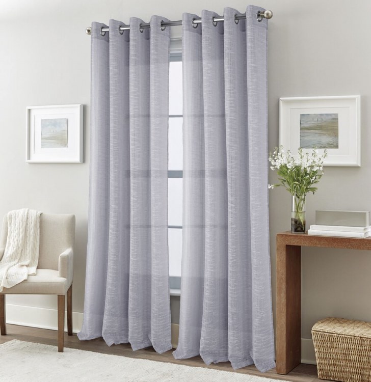 DEXTER LINEN SILVER CURTAIN - 90"