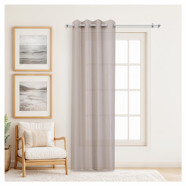 LINEN SHEER CRTN-BGE