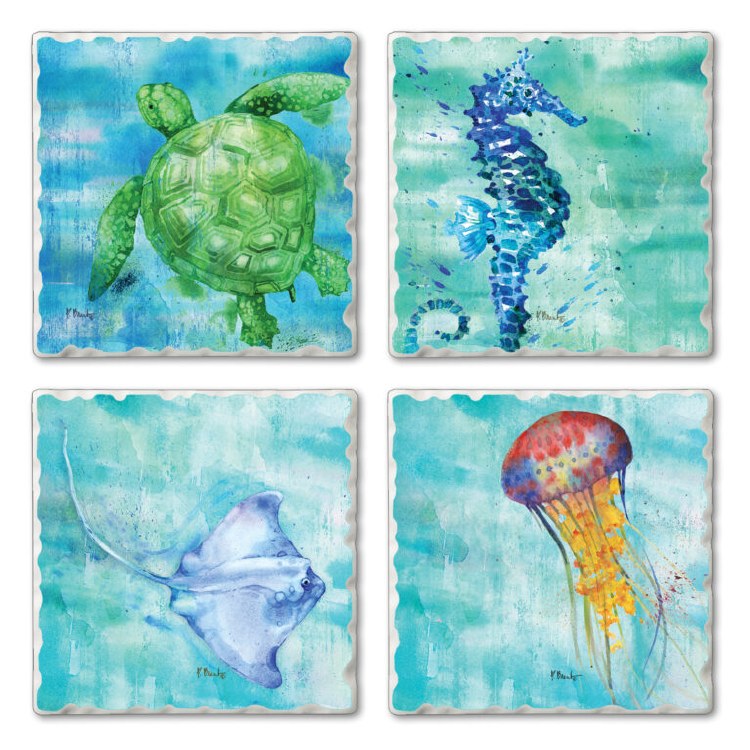 ARRIANA SEALIFE COASTER-SET/4