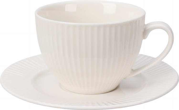 WHITE CHINA CUP & SAUCER