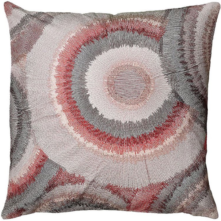 PINK AND GREY CIRCLE CUSHION