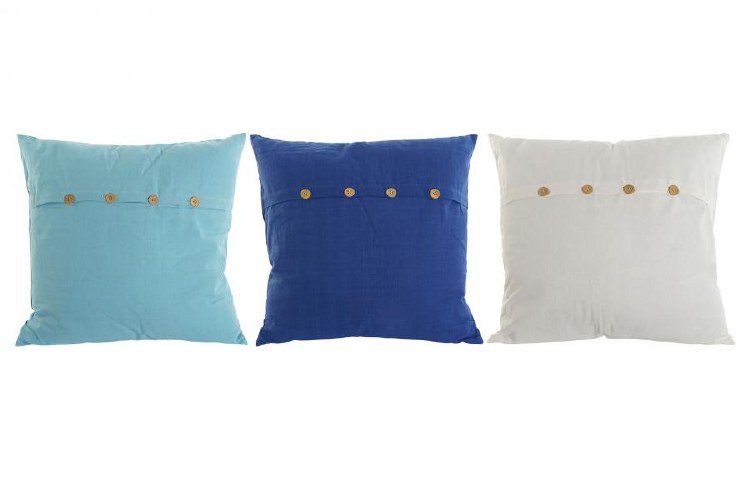 COTTON CUSHION W/BUTTONS