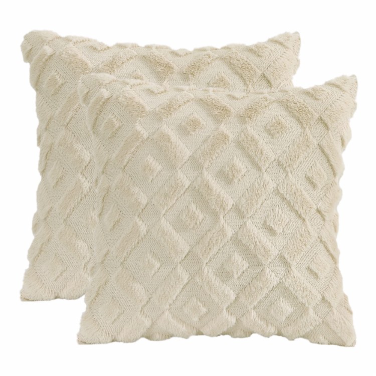 DIAMOND PLUSH BEIGE CUSHION