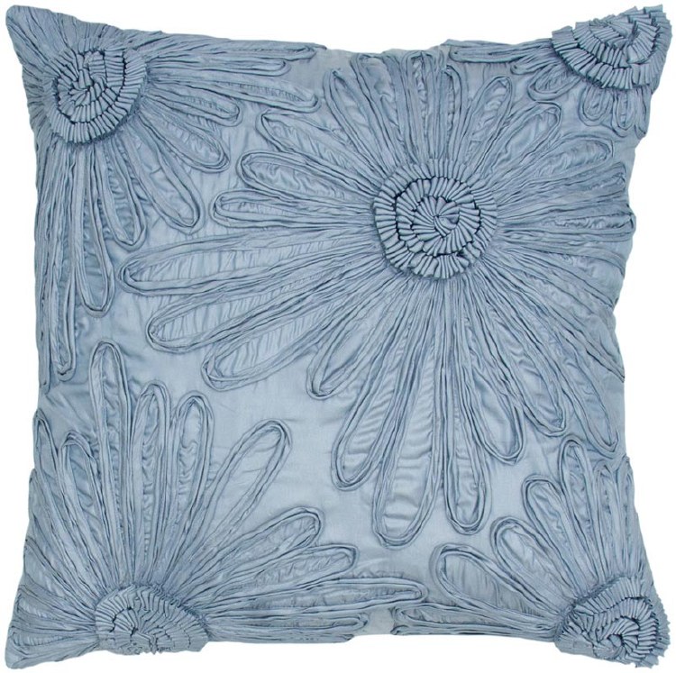 APPLIQUE BLUE FLOWER CUSHON