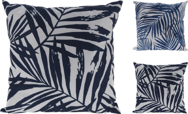 LEAF PRINT CUSHION - 2 ASST