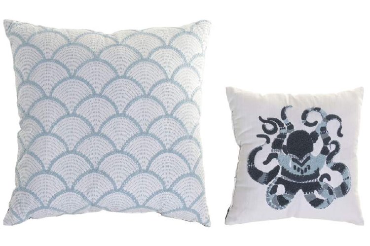 OCTOPUS BLUE CUSHION S/2