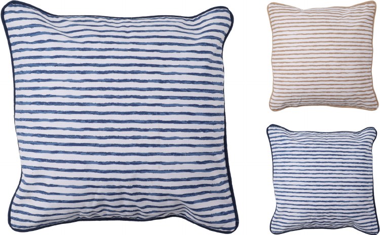 STRIPED DESIGN CUSHION - 2 ASST