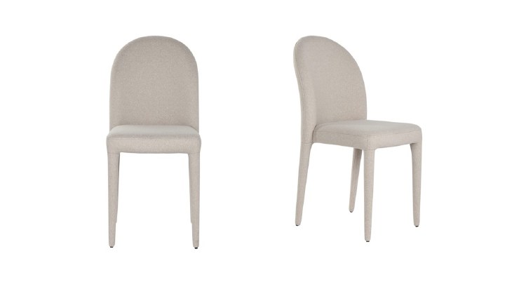 FABRIC & METAL GREY DINING CHAIR