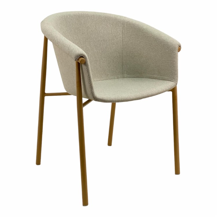 TAUPE DINING CHAIR W/MTL LEGS