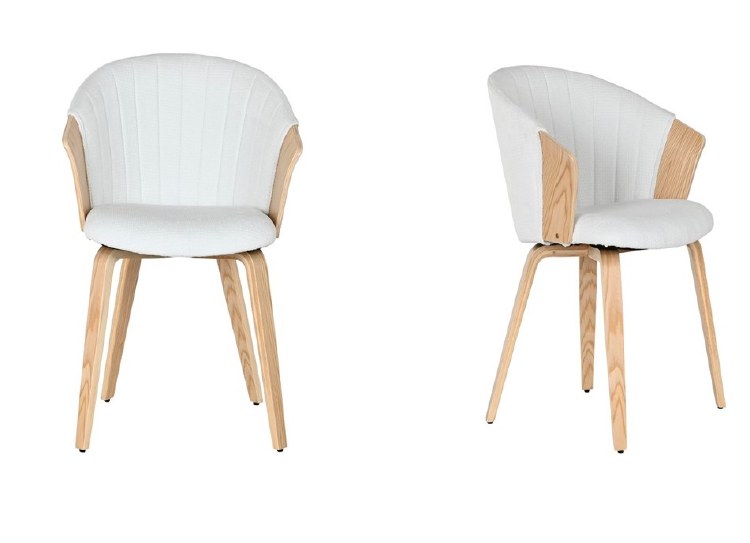 WHITE DINING CHAIR W/ARMS
