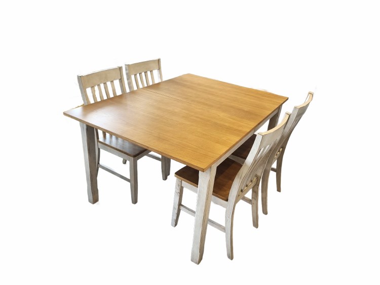 KIRBY WHITE DINING TABLE & CHAIRS S/5