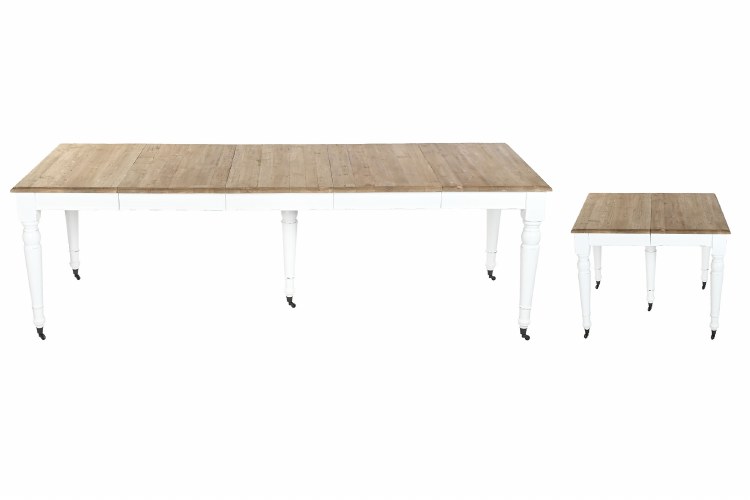 WHITE DINING TABLE W/EXTENSION