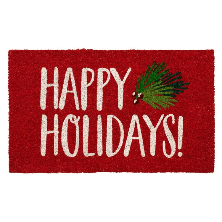 HAPPY HOLIDAY RED DOORMAT