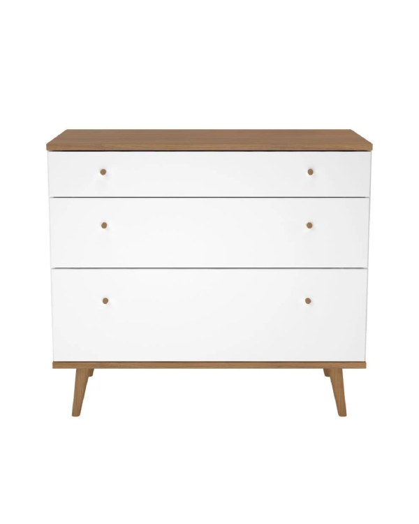 3 DRAWER DRESSER WHT/OAK