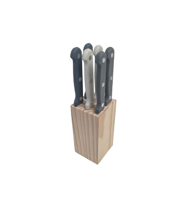 STEAK KNIFE W/BLOCK-7 PIECE