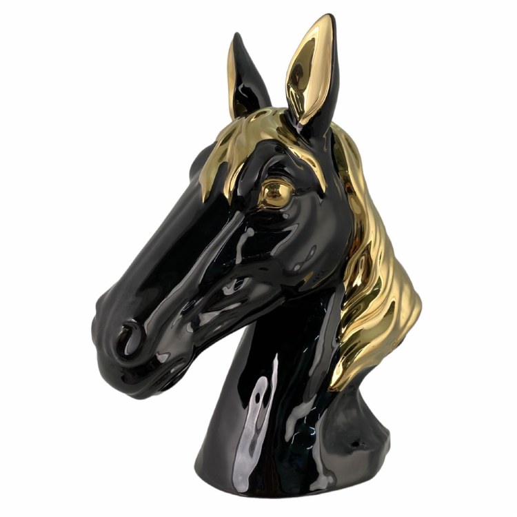 BLACK & GOLD HORSE FIGURINE