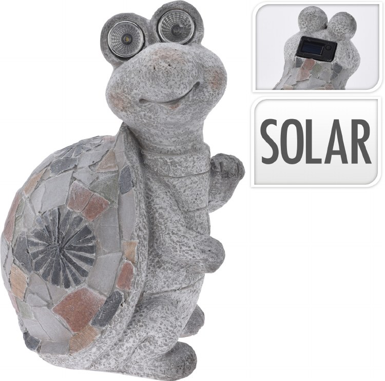 TURTLE FIGURINE W/SOLAR EYES