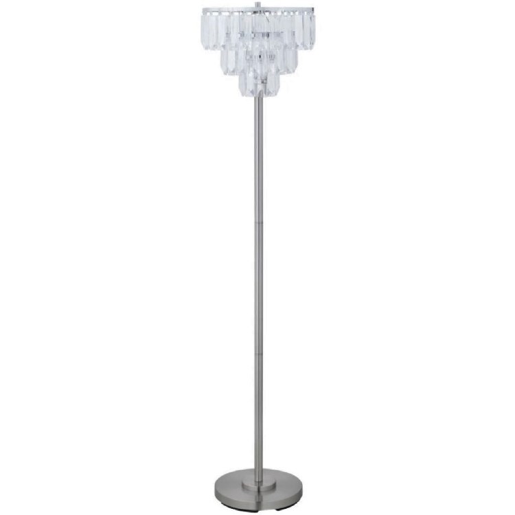 ANYA CHROME & CRYSTAL FLOOR LAMP